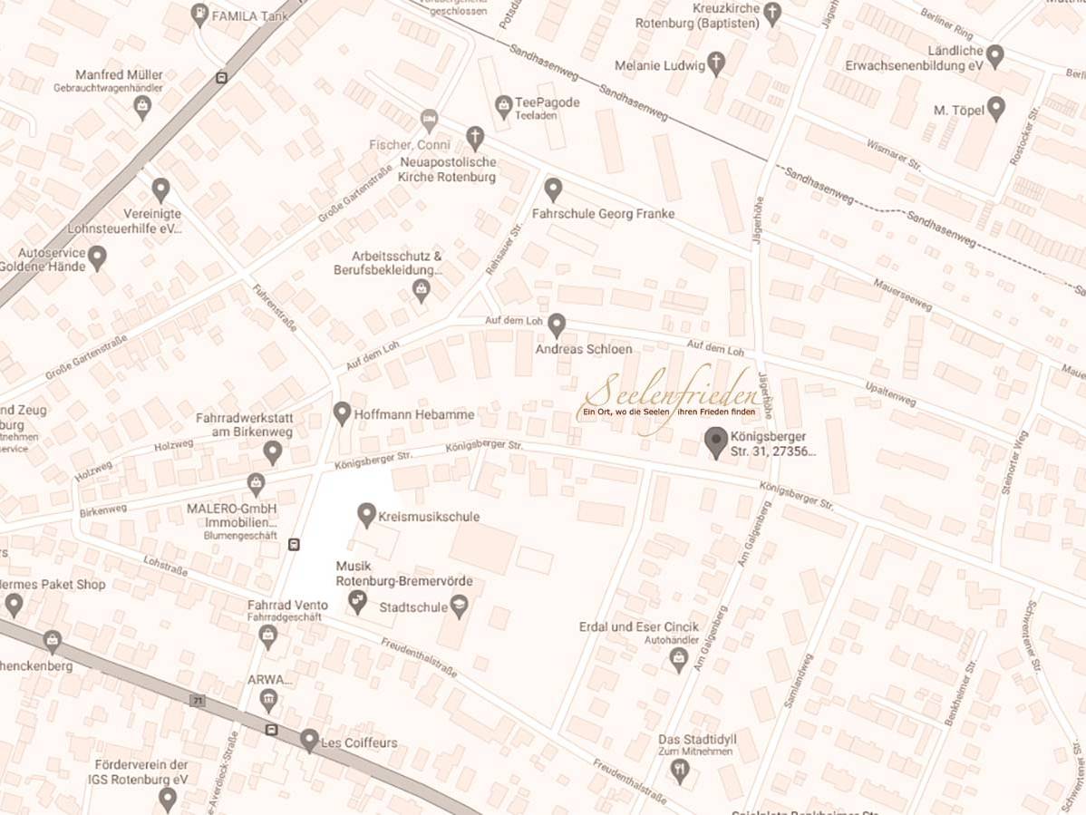 Anfahrt Br&uuml;ckmann Seelenfrieden